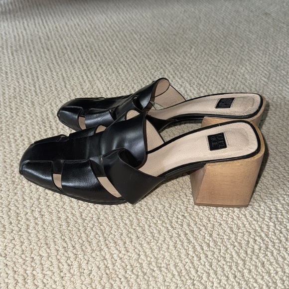 Louise et Cie Fisherman Black leather Mules Size 10 - Picture 4 of 7